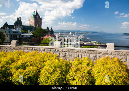 Blick auf das Chateau Frontenac in Quebec City, Kanada Stockfoto