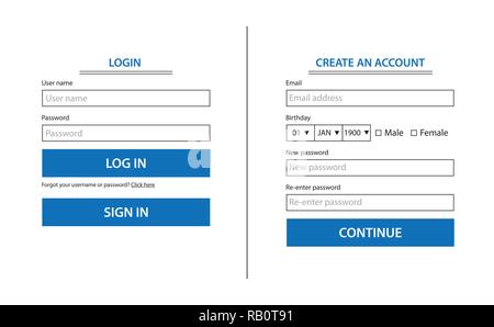 Login Anmelden Benutzer Stock Vektor