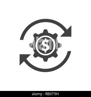 Geld Verteilergetriebe Pfeile Symbol Stock Vektor