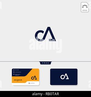 Erste CA oder AC-creative logo Vorlage und Visitenkarte. Vector Illustration und Logo inspiration Stock Vektor