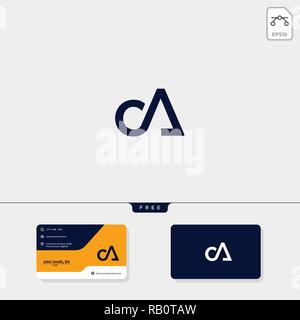 Erste CA oder AC-creative logo Vorlage und Visitenkarte. Vector Illustration und Logo inspiration Stock Vektor