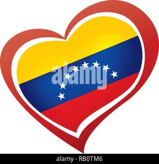 Venezuela Flagge, Vector Illustration auf weißem Hintergrund Stock Vektor