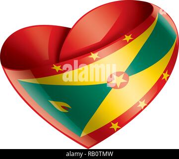 Grenada Flagge, Vector Illustration auf weißem Hintergrund Stock Vektor