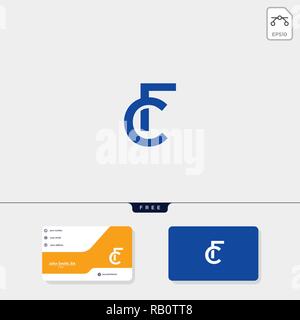 Erste CF oder FC creative logo Vorlage und Visitenkarte. Vector Illustration und Logo inspiration Stock Vektor