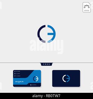 Erste CE oder EG kreative logo Vorlage und Visitenkarte. Vector Illustration und Logo inspiration Stock Vektor