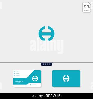 Erste ch oder hc kreative logo Vorlage und Business Card Design gehören. Vector Illustration und Logo inspiration Stock Vektor