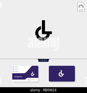 Premium ersten CL, LC, C oder L kreative logo Vorlage und Business Card design Vorlage gehören. Vector Illustration und Logo inspiration Stock Vektor