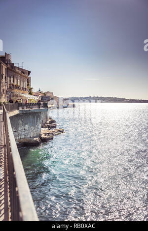 Mittelmeer Architektur in Ortigia, Sizilien Stockfoto