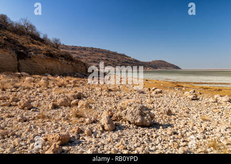 Urmia See, der Küste von Espir Island, die drittgrößte Insel der Urmia See mit einer Fläche von 1500 Hektar Stockfoto