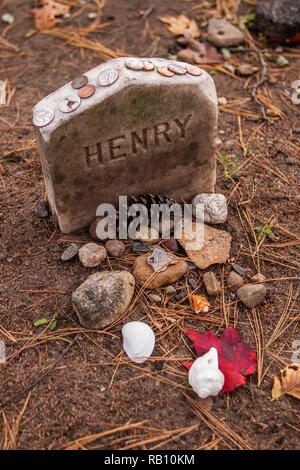 Henry David Thoreau's Grab in der Sleepy Hollow Cemetery, Concord, MA