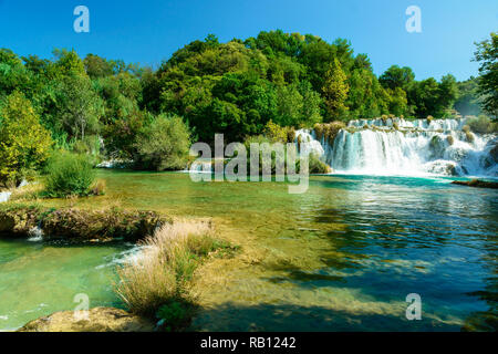 Wasserfälle Krka, Nationalpark in der Region Dalmatien, Kroatien Stockfoto