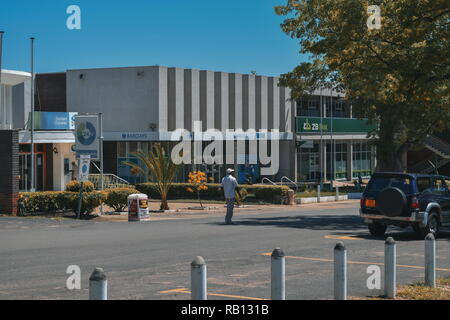 Einsame Straßen von Livingstone Stadt in Simbabwe Stockfoto