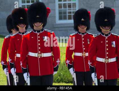 Blick auf die Wachablösung in La Citadelle, Quebec, Kanada Stockfoto