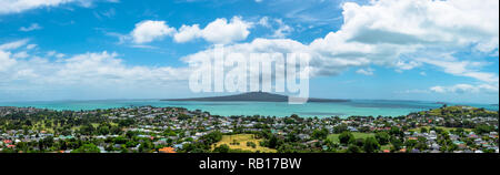 Rangitoto Island panorama Blick vom Mount Victoria in Auckland, Neuseeland Stockfoto