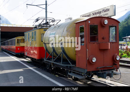 Wilderswil Bahnhof, Schynige Platte-Bahn Stockfoto