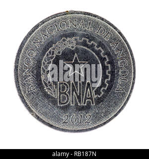 50 Centimos Münze, eine halbe Kwanza, aus Angola 2012 vom Stockfoto