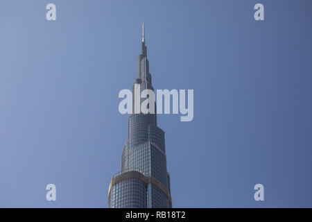 Dubai, Vereinigte Arabische Emirate - Oktober 2018: Nahaufnahme Foto des Burj Khalifa - weltweit den höchsten Turm in 829.84 m Stockfoto