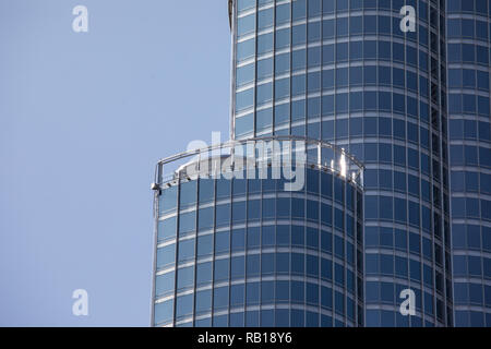 Dubai, Vereinigte Arabische Emirate - Oktober 2018: Nahaufnahme Foto des Burj Khalifa - weltweit den höchsten Turm in 829.84 m Stockfoto