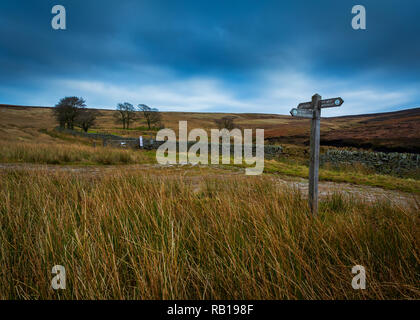 Heide direkt an der A 628 Woodhead Pass Stockfoto