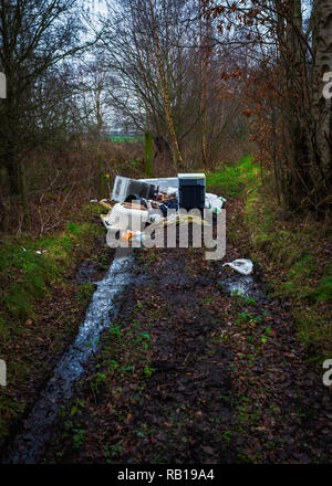 Schuttplatz Müll in der Landschaft von Cheshire Stockfoto