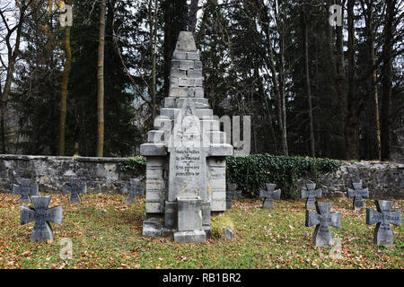 SINAIA, Rumänien - 25. Januar 2018. Helden Friedhof in Sinaia, Prahova, Rumänien. Stockfoto