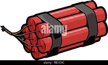 Dynamit oder eine Bombe im Comic Stil. Tnt, cartoon Vector Illustration Stock Vektor