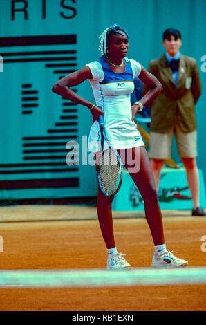 Venus Williams (USA), die 1998 auf der französischen OpenTennis Meisterschaft. Stockfoto