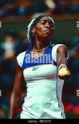 Venus Williams (USA), die 1998 auf der französischen OpenTennis Meisterschaft. Stockfoto