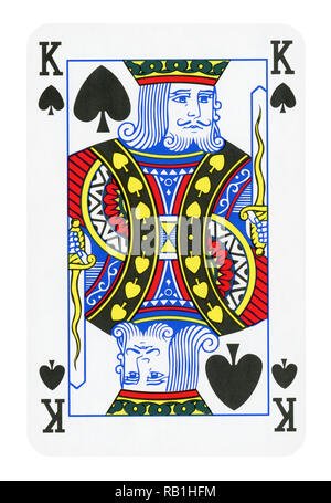 King of Spades Playing Card - isoliert auf weißem (clipping path enthalten) Stockfoto