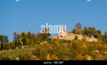 Blick auf die Burg Koenigsberg in Bayern Stockfoto