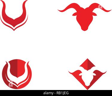 Stier Horn Logos und Symbole Vorlage Symbole Vektor Stock Vektor