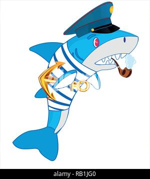 Vector Illustration der Hai im Meer bilden Stock Vektor
