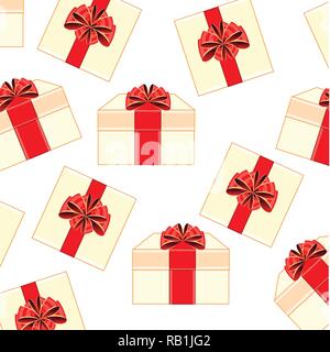 Box mit Geschenk dekorative Muster auf weißem Hintergrund Stock Vektor
