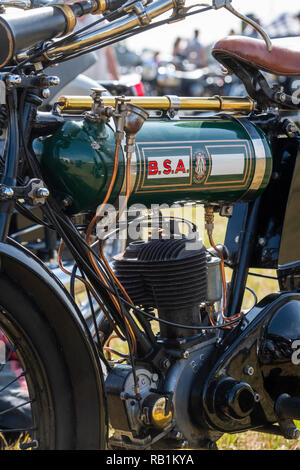 Jahrgang 1925 BSA B25 Motorrad. Großbritannien Stockfoto