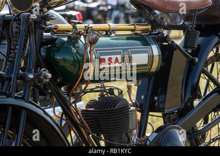 Jahrgang 1925 BSA B25 Motorrad. Großbritannien Stockfoto