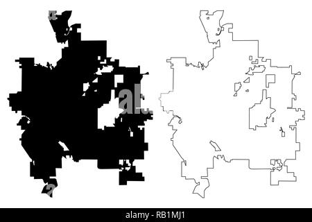 Colorado Springs City (USA Städte, Vereinigte Staaten von Amerika, usa Stadt) Karte Vektor-illustration, kritzeln Skizze Stadt von Colorado Springs Karte Stock Vektor