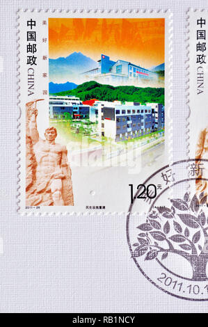 CHINA - ca. 2011: Briefmarken in China gedruckt zeigt 2011 - 26 schöne Heimat, circa 2011. Stockfoto