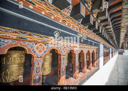 Gebetsmühlen in Thimphu Bhutan Stockfoto