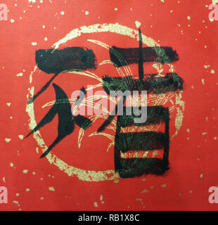 Das chinesische Wort bedeutet 'Pig' Stockfoto
