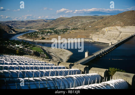 Kraftwerk im Grand Cooulee Dam, WA, USA Stockfoto