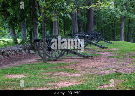 Gettysburg, PA USA. Apr 2015. Replica Canon zeigt an der Gettysburg National Military Park. Stockfoto