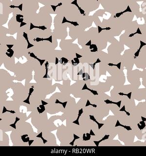 Schachfiguren nahtlose Muster. Vector Illustration Stock Vektor