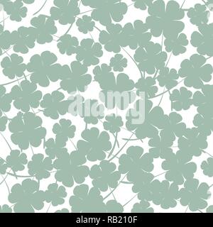 Vector Illustration eines St. Patrick's Day Hintergrund. Nahtlose Muster mit Klee Blätter Stock Vektor