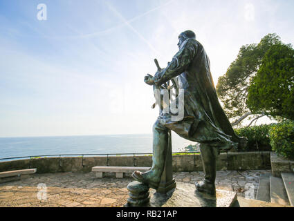 Statue von Prinz Albert I., als Matrose in St. Martin Gärten in Monaco. Albert war Monarch des Fürstentums Monaco zwischen 1889 und 1922. Stockfoto