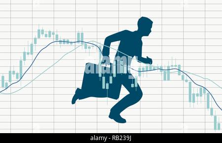 Leuchter Börse Grafik und Geschäftsmann Stock Vektor