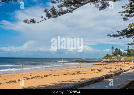 Collaroy Strand an einem kalten Sommer tag, 22. Dezember 2018. Sydney Australien. Stockfoto