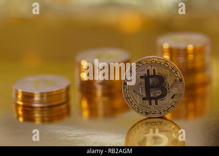 Die Zukunft der Welt Währung system Bitcoin Stockfoto