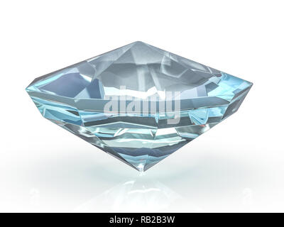 Glitzernde Diamanten auf weißem Hintergrund. 3D-Rendering Stockfoto