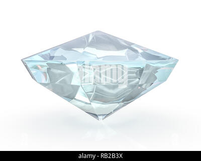 Glitzernde Diamanten auf weißem Hintergrund. 3D-Rendering Stockfoto