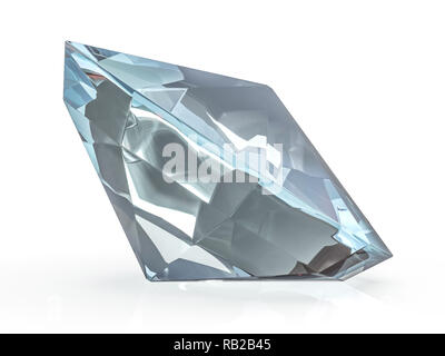 Glitzernde Diamanten auf weißem Hintergrund. 3D-Rendering Stockfoto